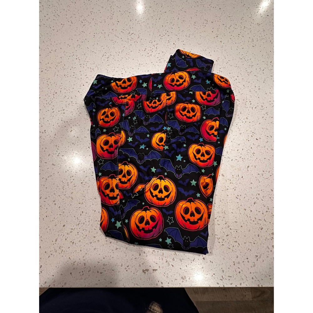 Charlie's Project Halloween Pumpkin Bat Leggings OS 4-14 Pockets NWT